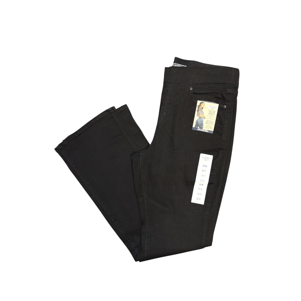 Levi Strauss Signature Gold Shaping Pull-On Bootcut Jeans Black 12M‎ W31 NWT